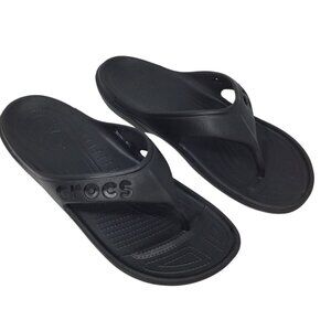 Crocs Baya Flip Flops 11999 Men's Size 13 Black Thong Slip On Comfort Cushioned